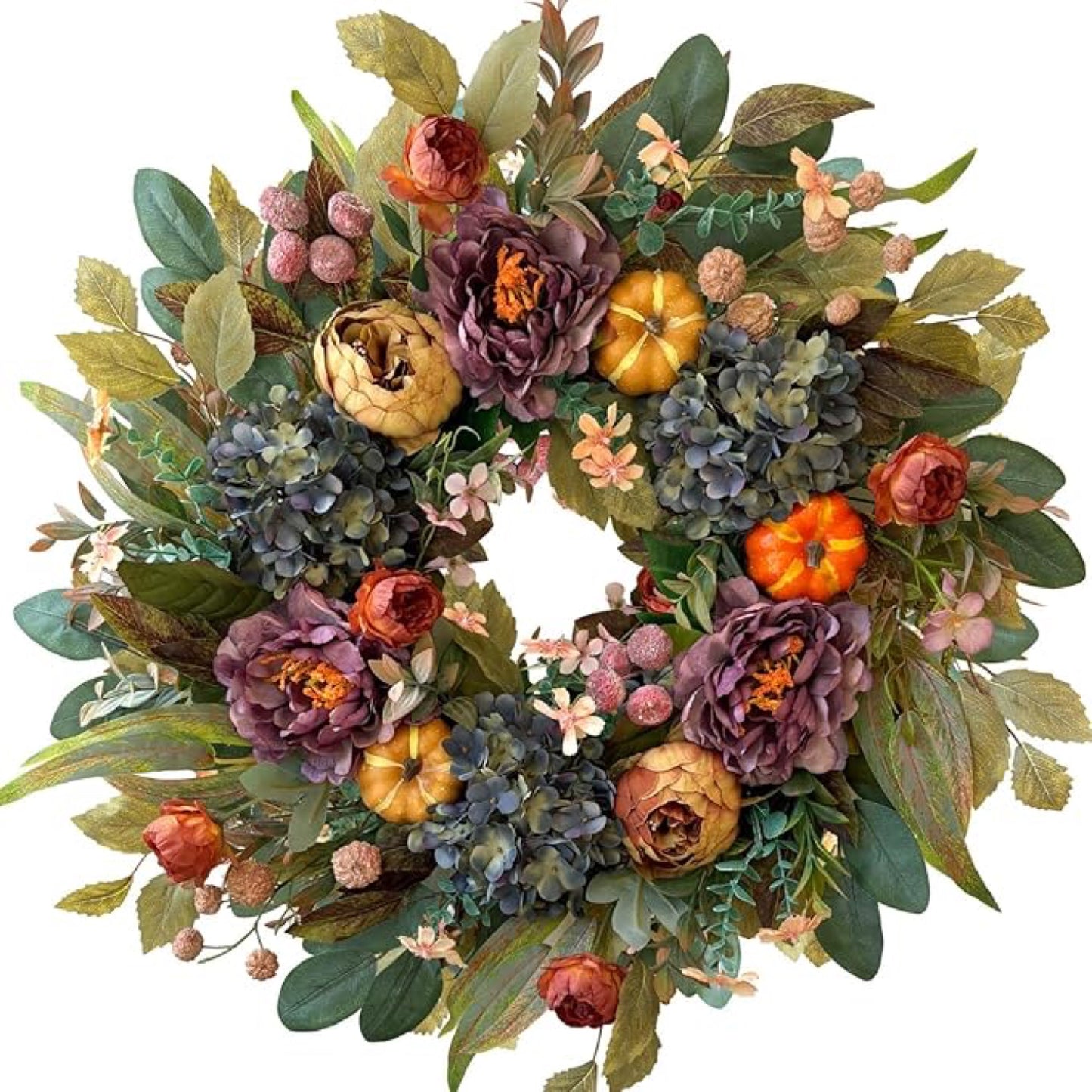Artificial Purple Hydrangea Fall Wreath product