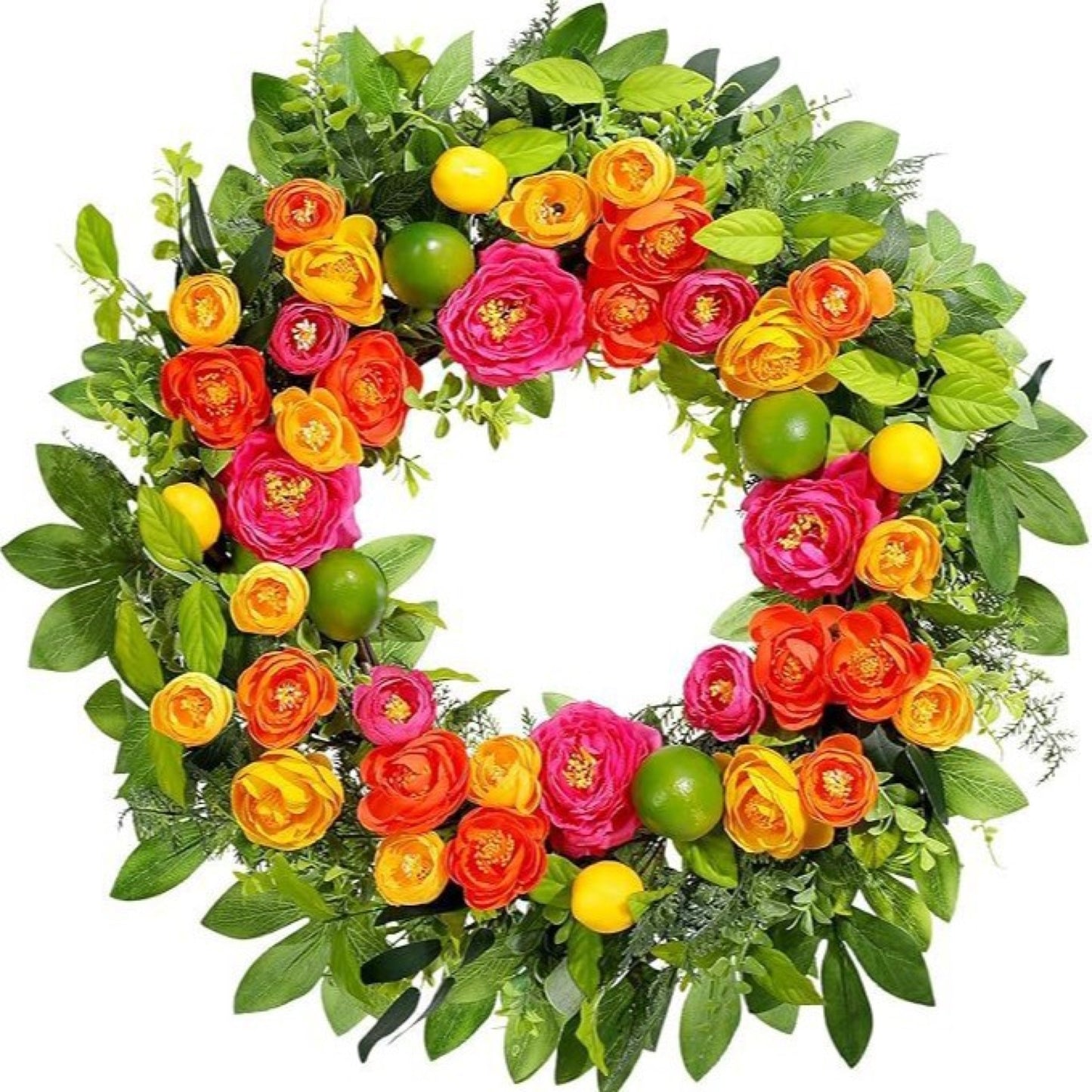 Artificial Sunflower Green Kumquat Wreath — view 7