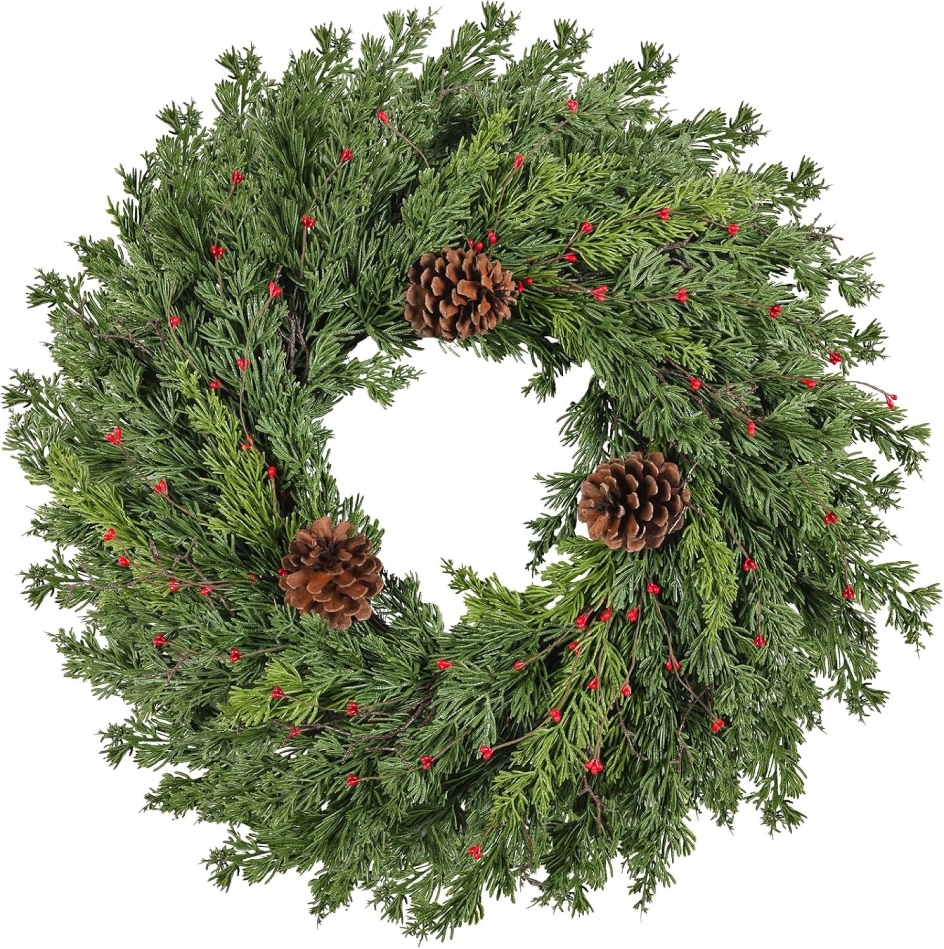 Artificial Evergreen Pine & Pinecone Wreath product