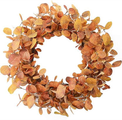 Artificial Autumn Eucalyptus Wreath — view 1