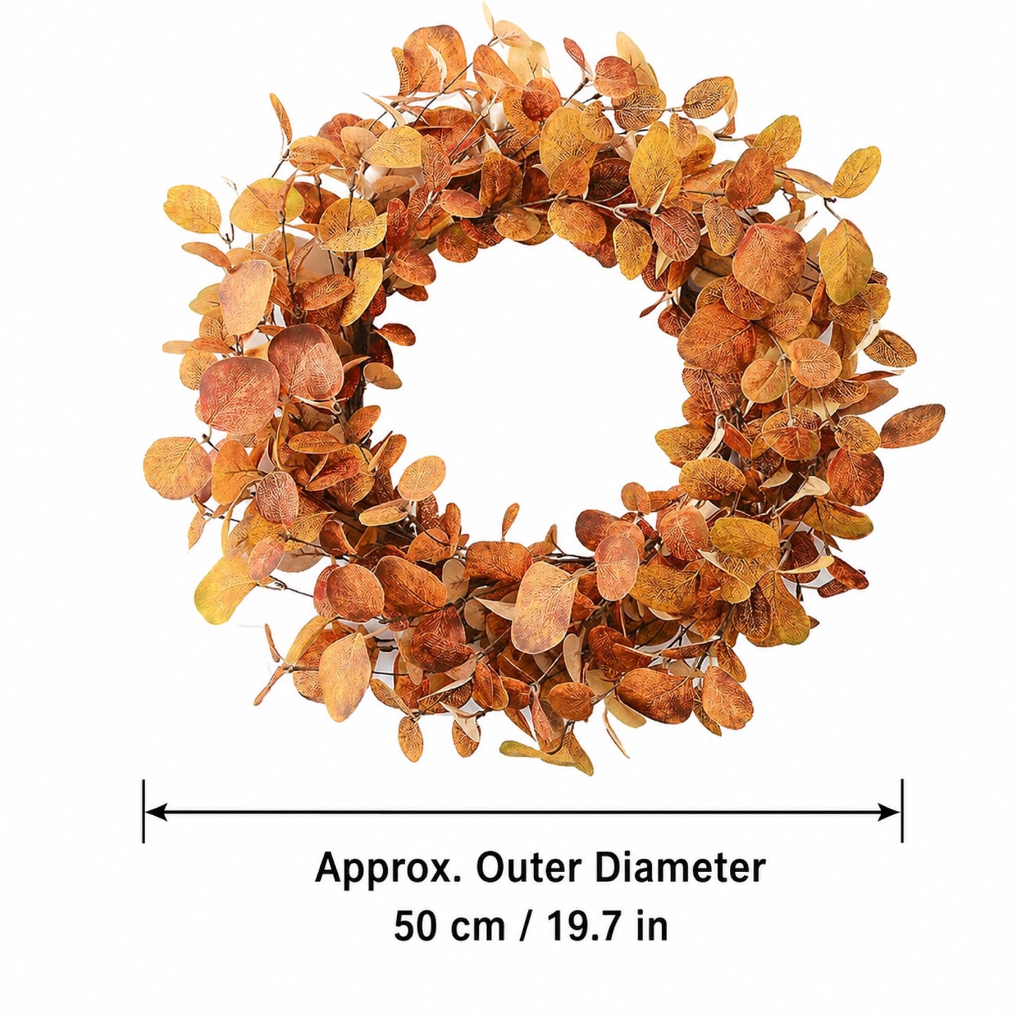Artificial Autumn Eucalyptus Wreath — view 4