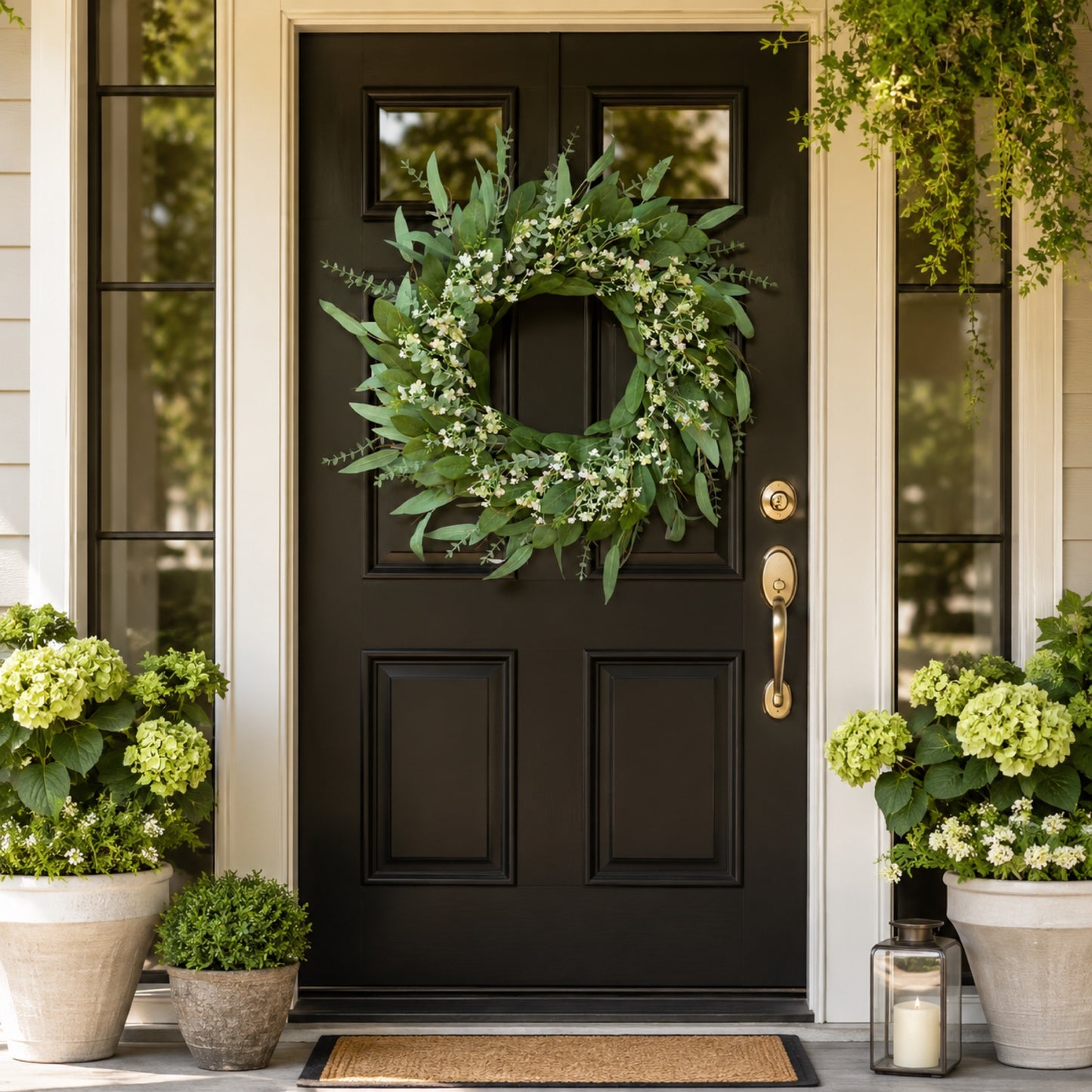 Artificial Babys Breath Wreath — view 2