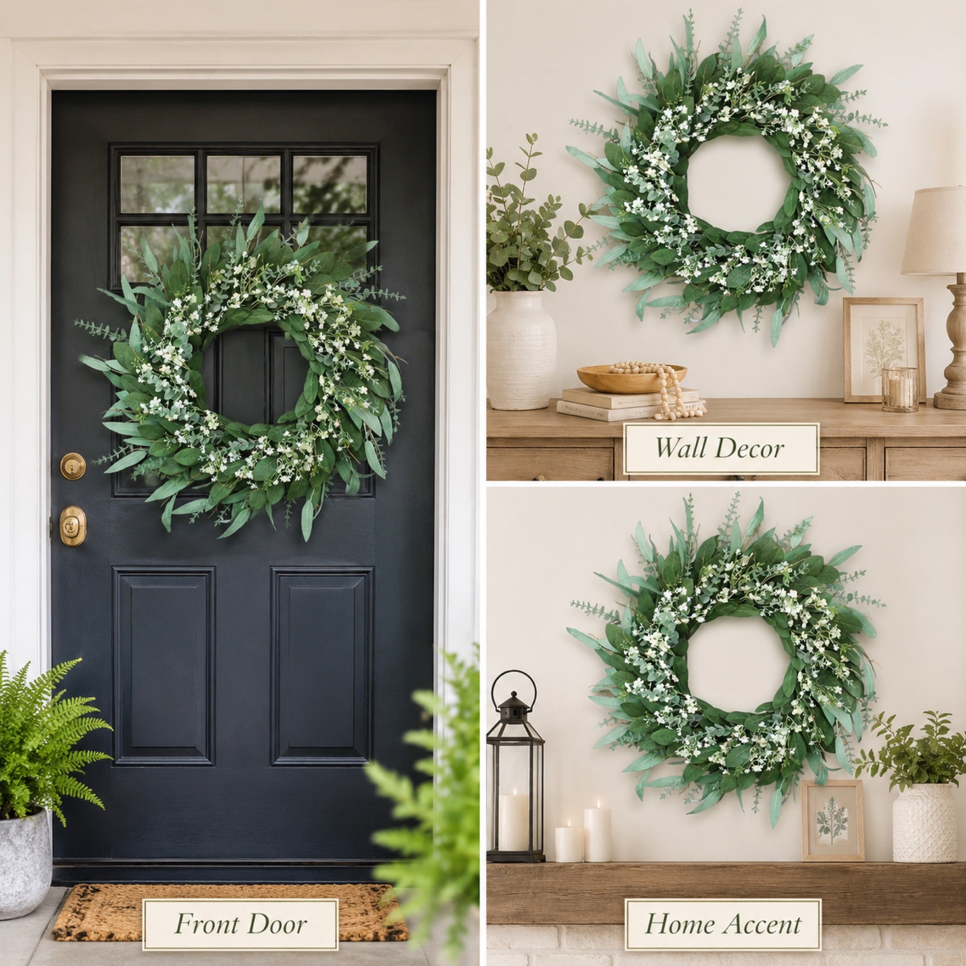 Artificial Babys Breath Wreath — view 4