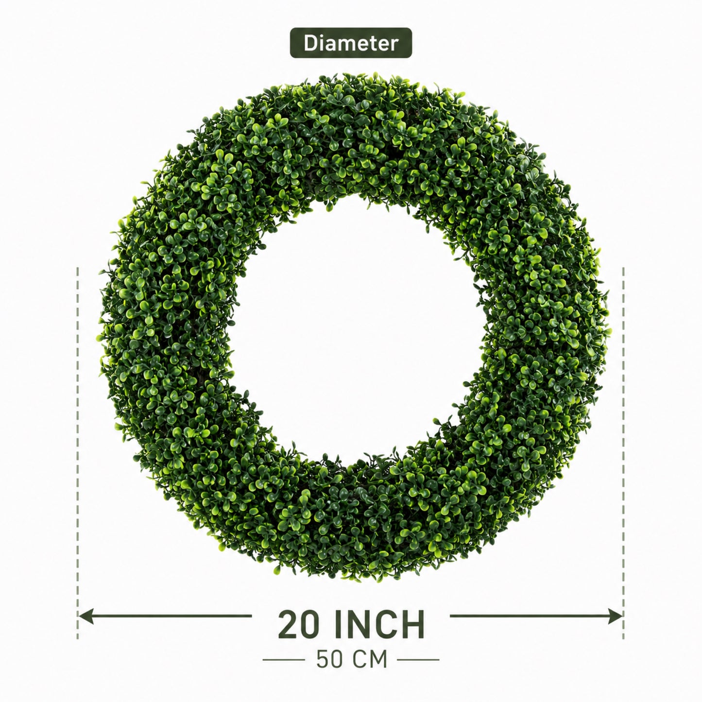 Artificial Boxwood Eucalyptus Wreath — view 4