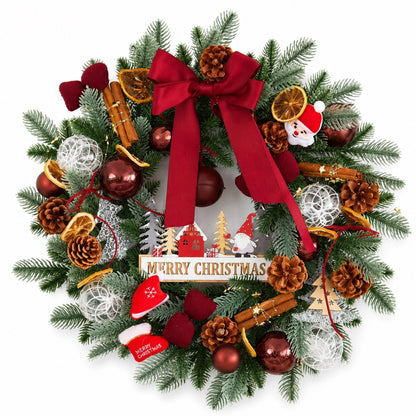 Artificial Burgundy Bell Cinnamon Christmas Wreath — view 1