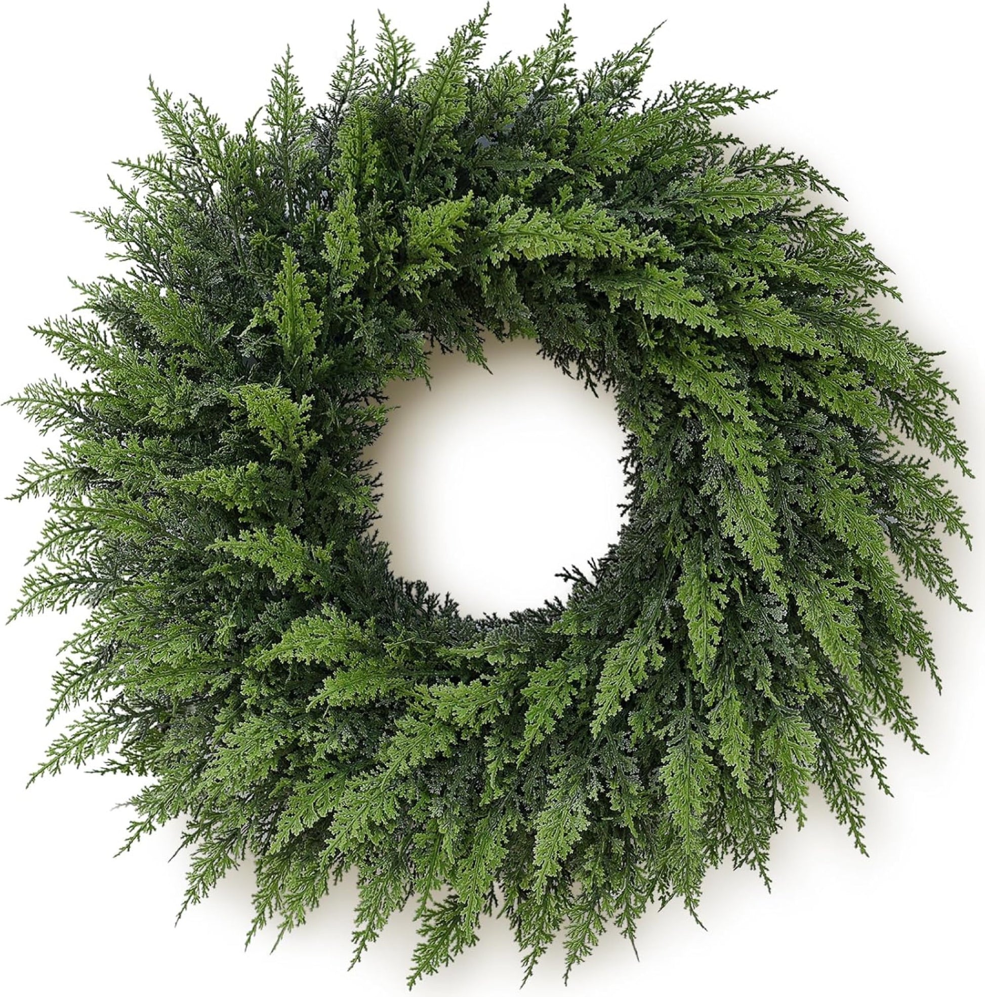 Artificial Cedar Cypress Christmas Wreath — view 1