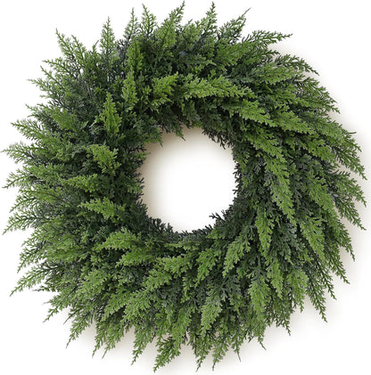 Artificial Cedar Cypress Christmas Wreath — view 1
