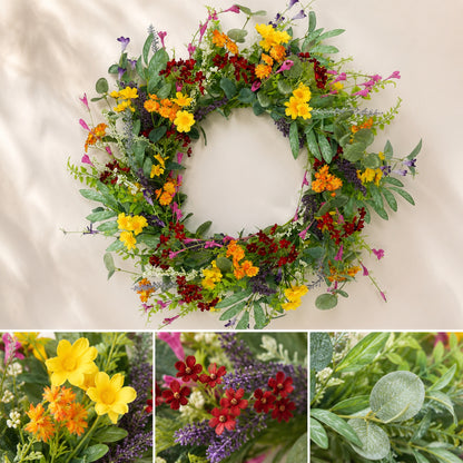 Artificial Daisy Front Door Wreath — view 3