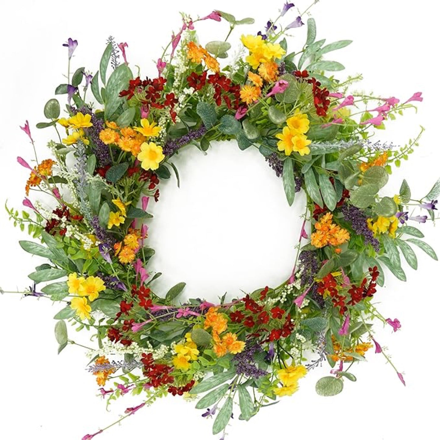 Artificial Daisy Front Door Wreath — view 5