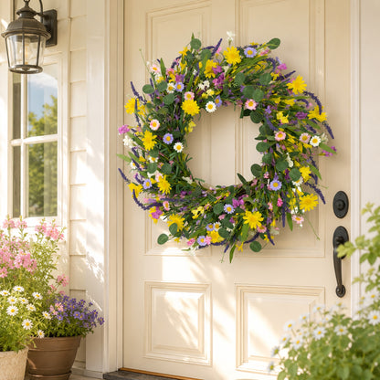 Artificial Daisy Greenery Wreath — view 2