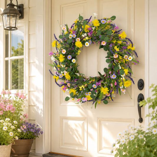 Artificial Daisy Greenery Wreath — view 2