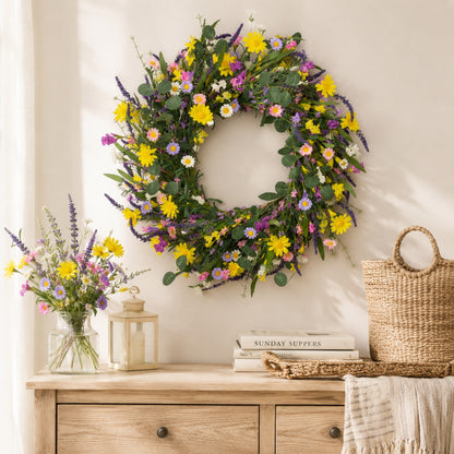 Artificial Daisy Greenery Wreath — view 6