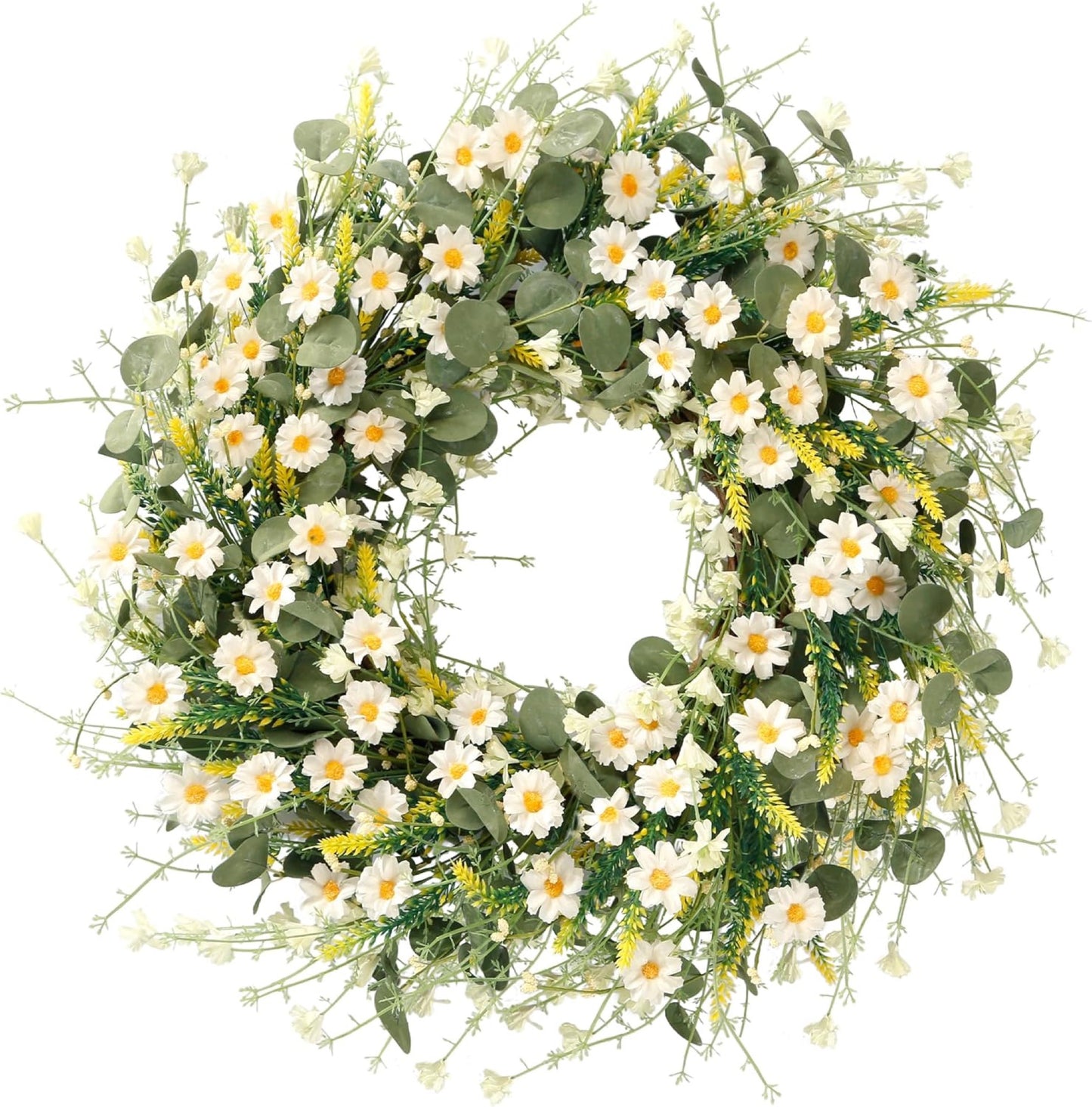 Artificial Daisy Wreath — view 1