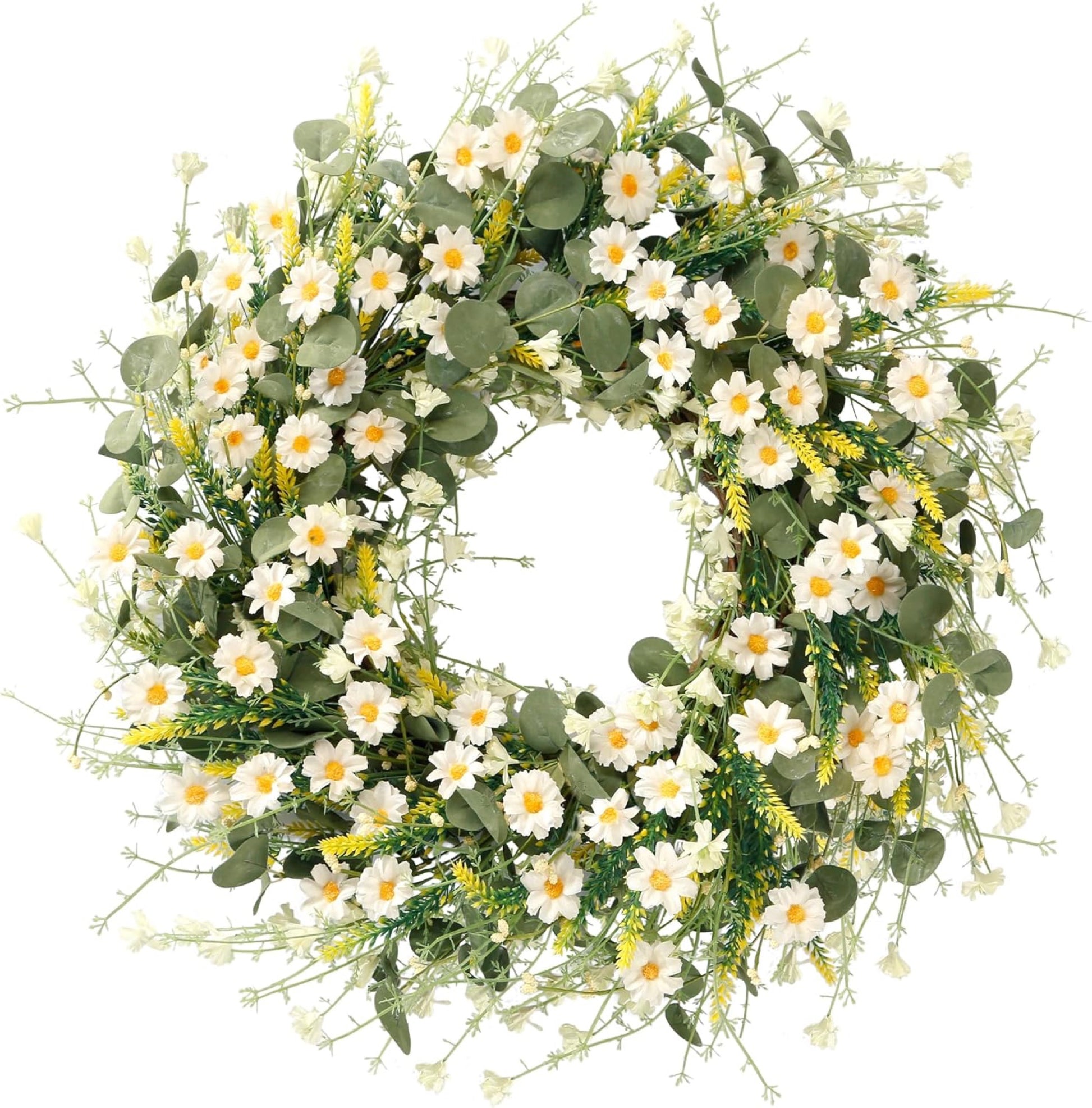 Artificial Daisy Wreath — view 1
