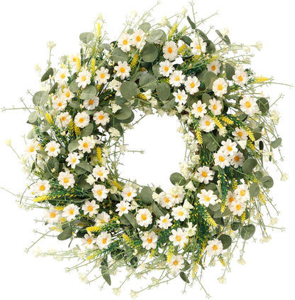 Artificial Daisy Wreath — view 1