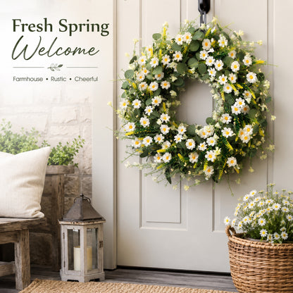 Artificial Daisy Wreath — view 2