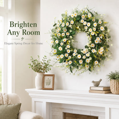 Artificial Daisy Wreath — view 3
