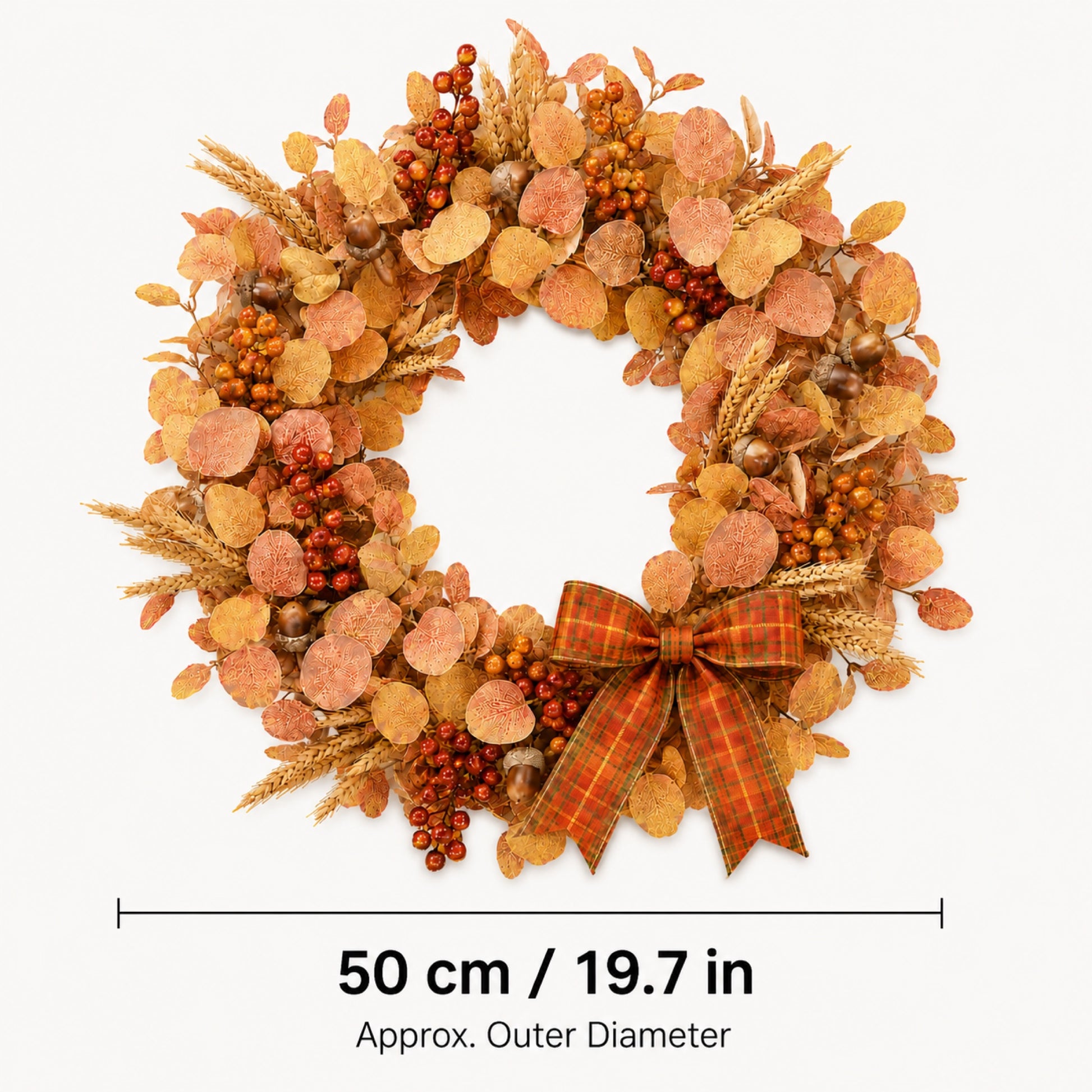 Artificial Eucalyptus Hazelnut Fall Wreath — view 2