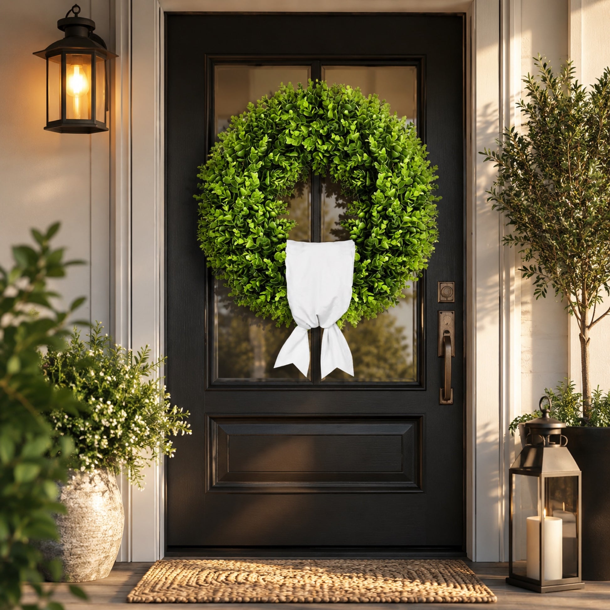 Artificial Eucalyptus Leaf Wreath — view 2