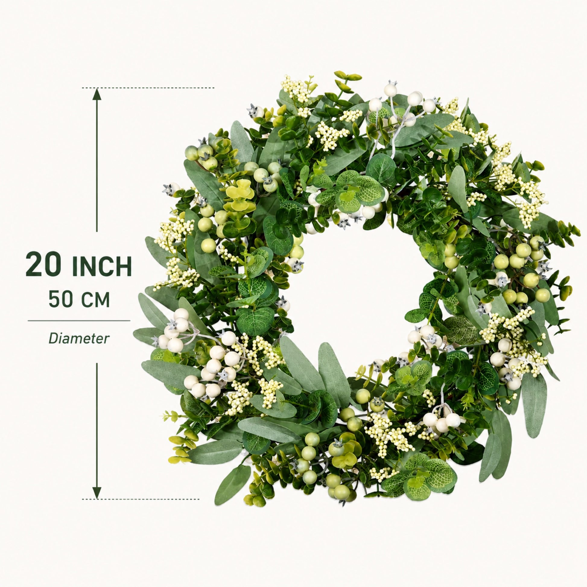 Artificial Eucalyptus Olive Berry Wreath — view 5