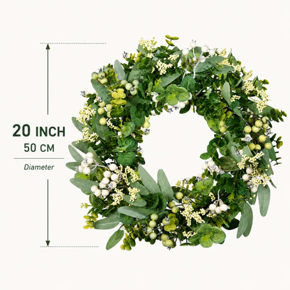 Artificial Eucalyptus Olive Berry Wreath — view 5
