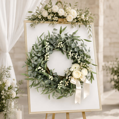 Artificial Eucalyptus White Berry Wreath — view 5