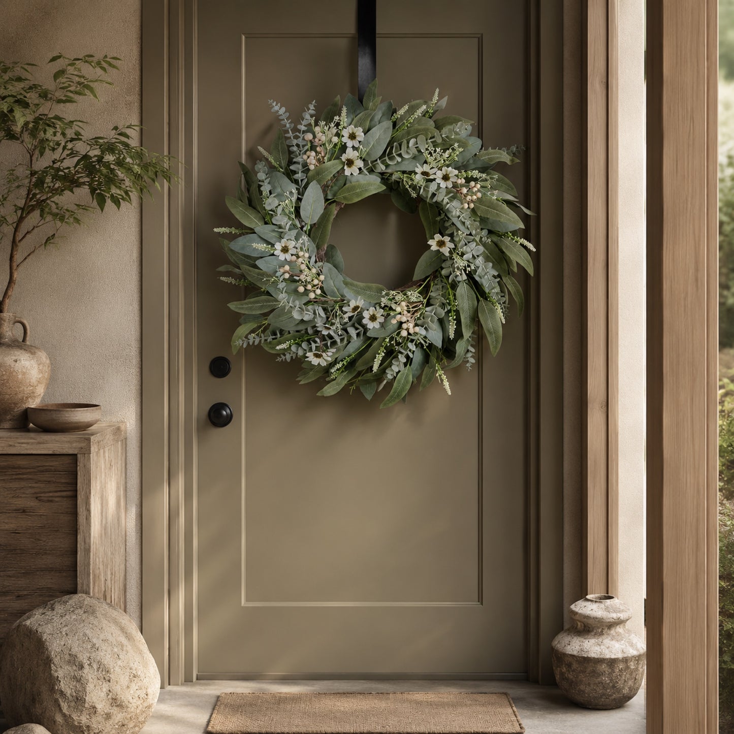 Artificial Eucalyptus Wreath — view 1
