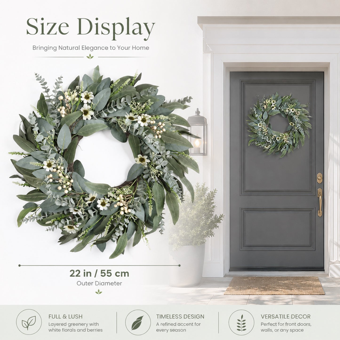 Artificial Eucalyptus Wreath — view 5