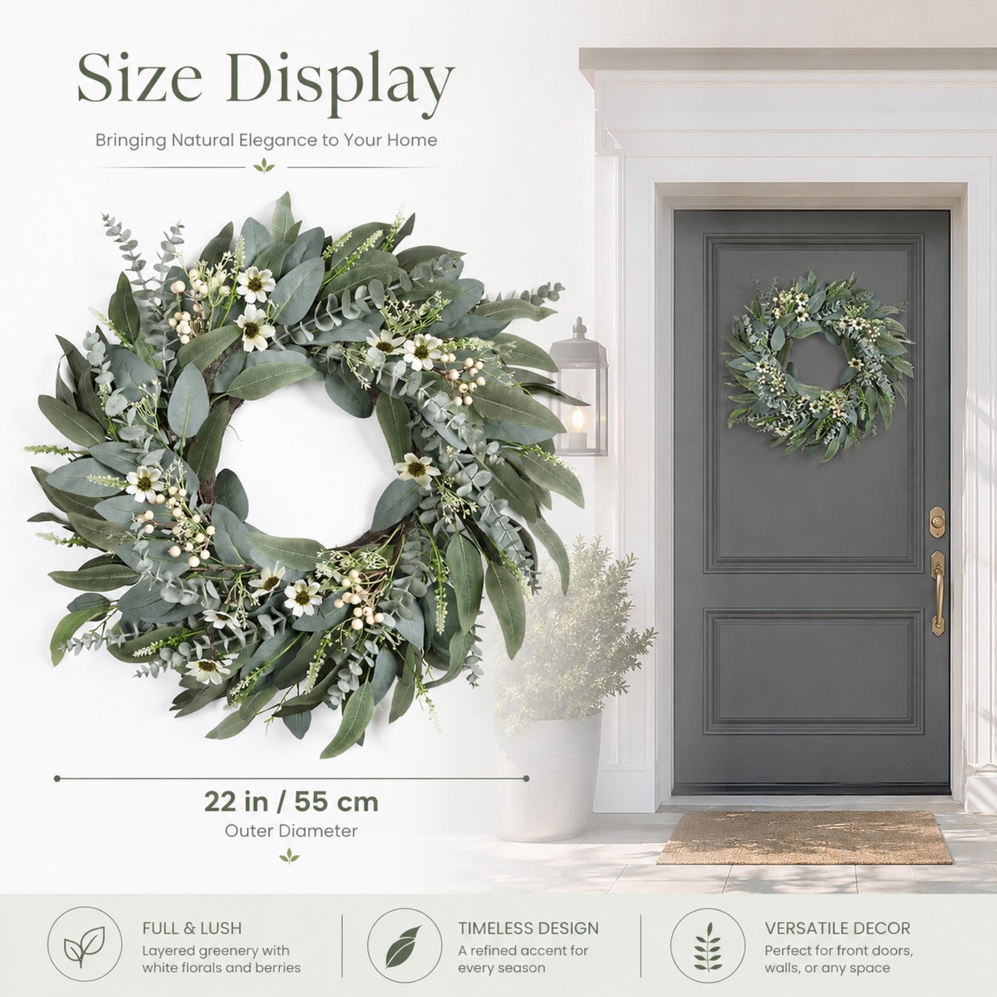 Artificial Eucalyptus Wreath — view 5