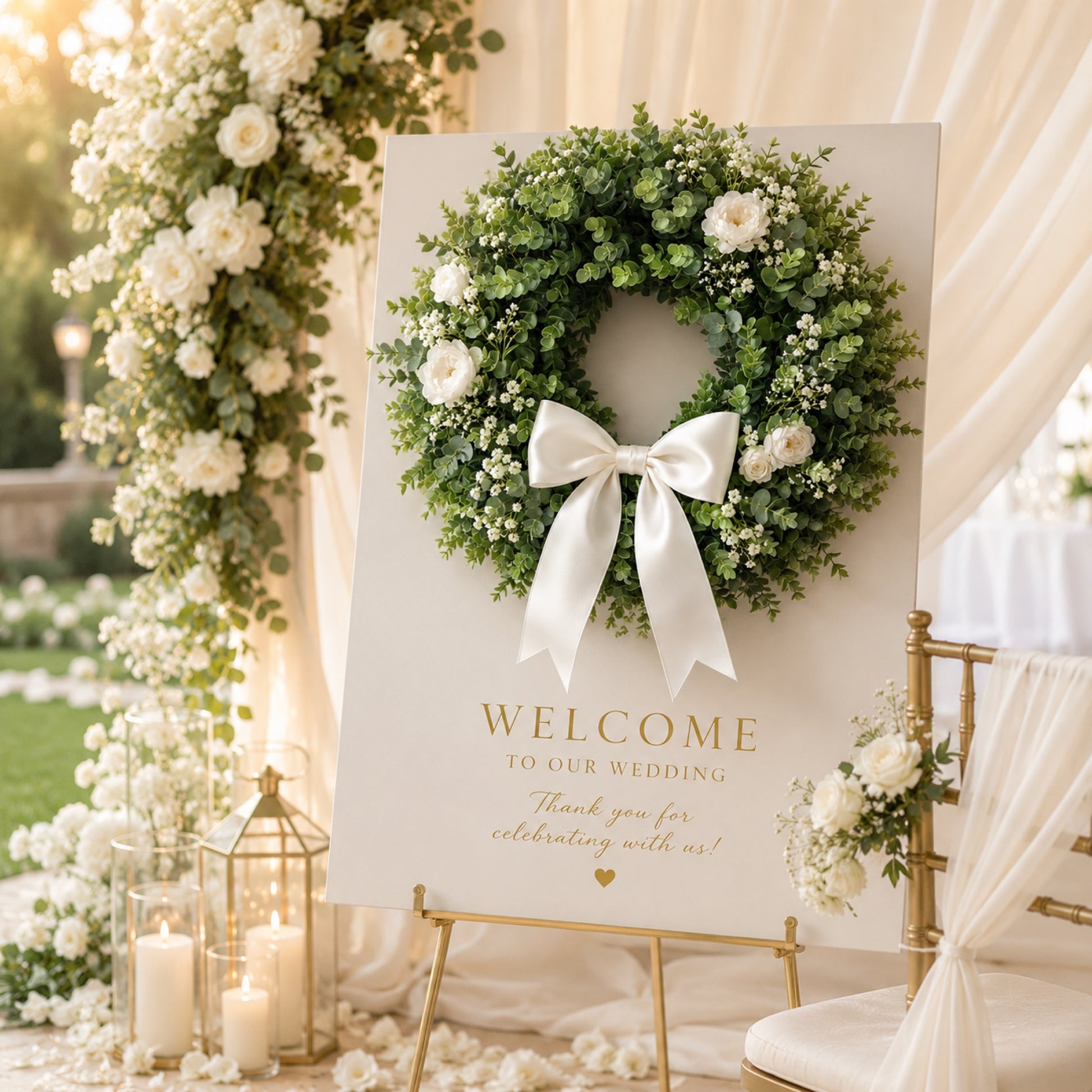 Artificial Gardenia Wreath — view 3