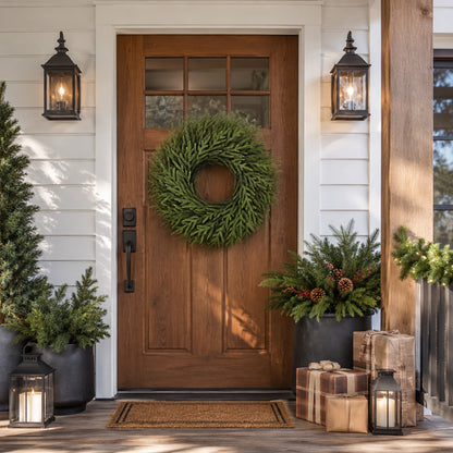 Artificial Norfolk Pine Christmas Wreath — view 3
