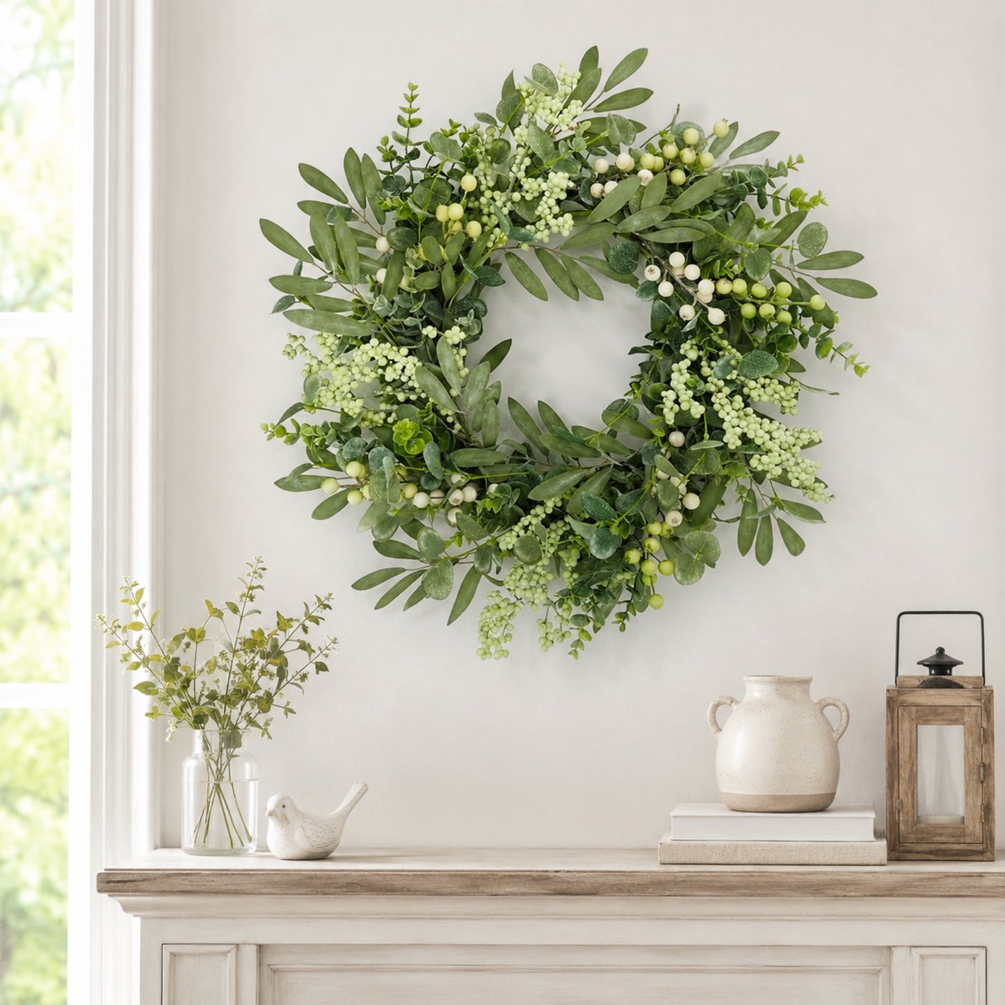 Artificial Olive Berry Wreath — view 2