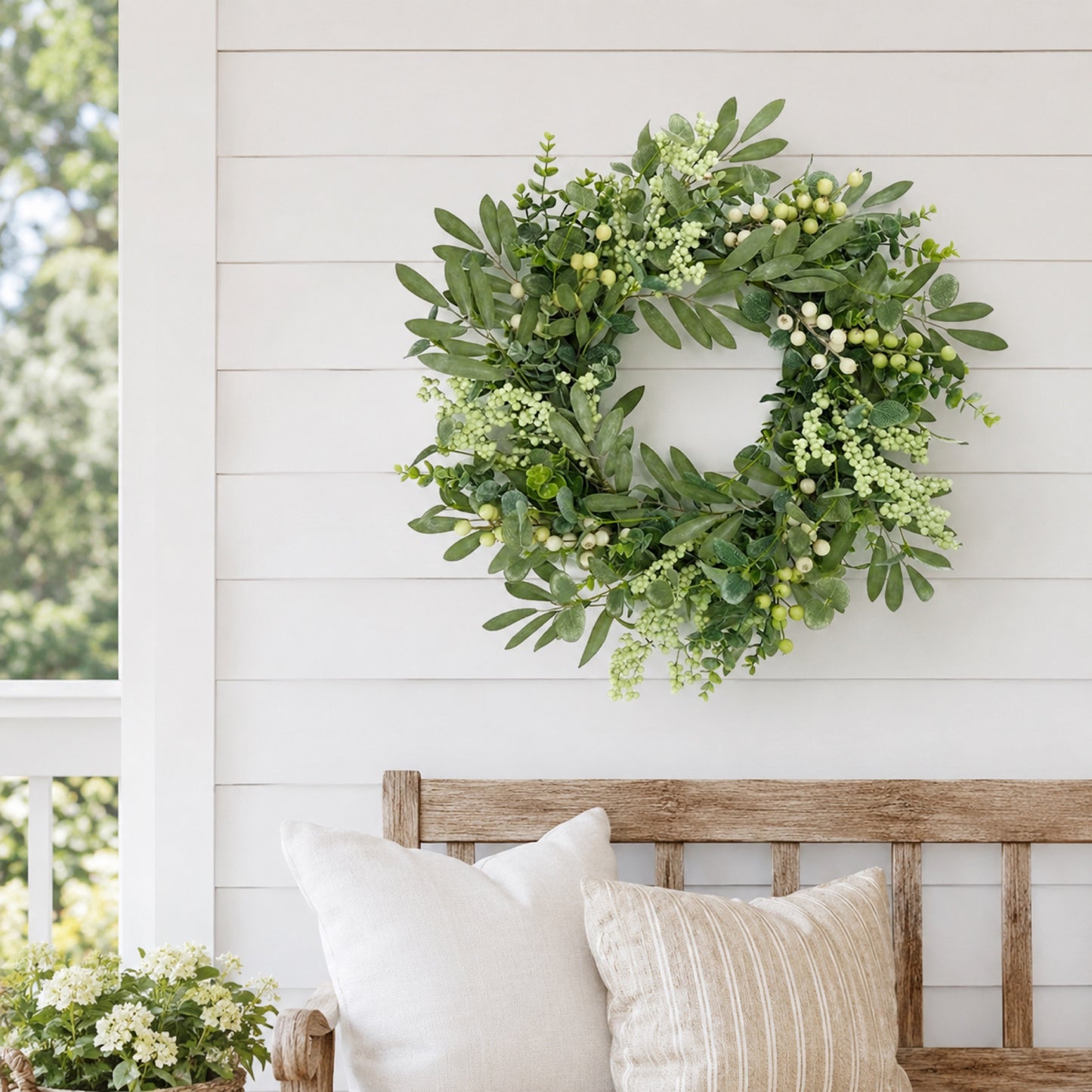 Artificial Olive Berry Wreath — view 3