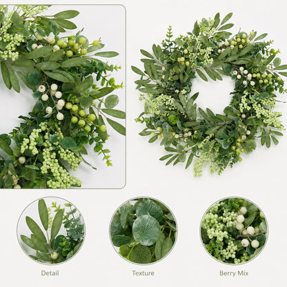 Artificial Olive Berry Wreath — view 4