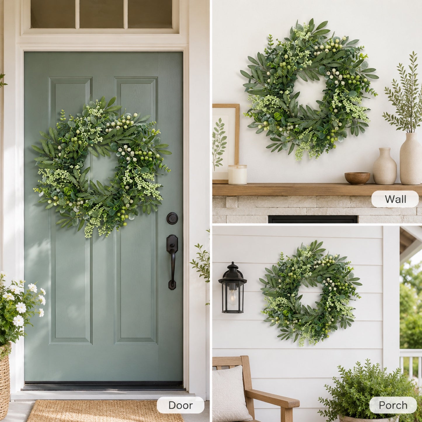 Artificial Olive Berry Wreath — view 5