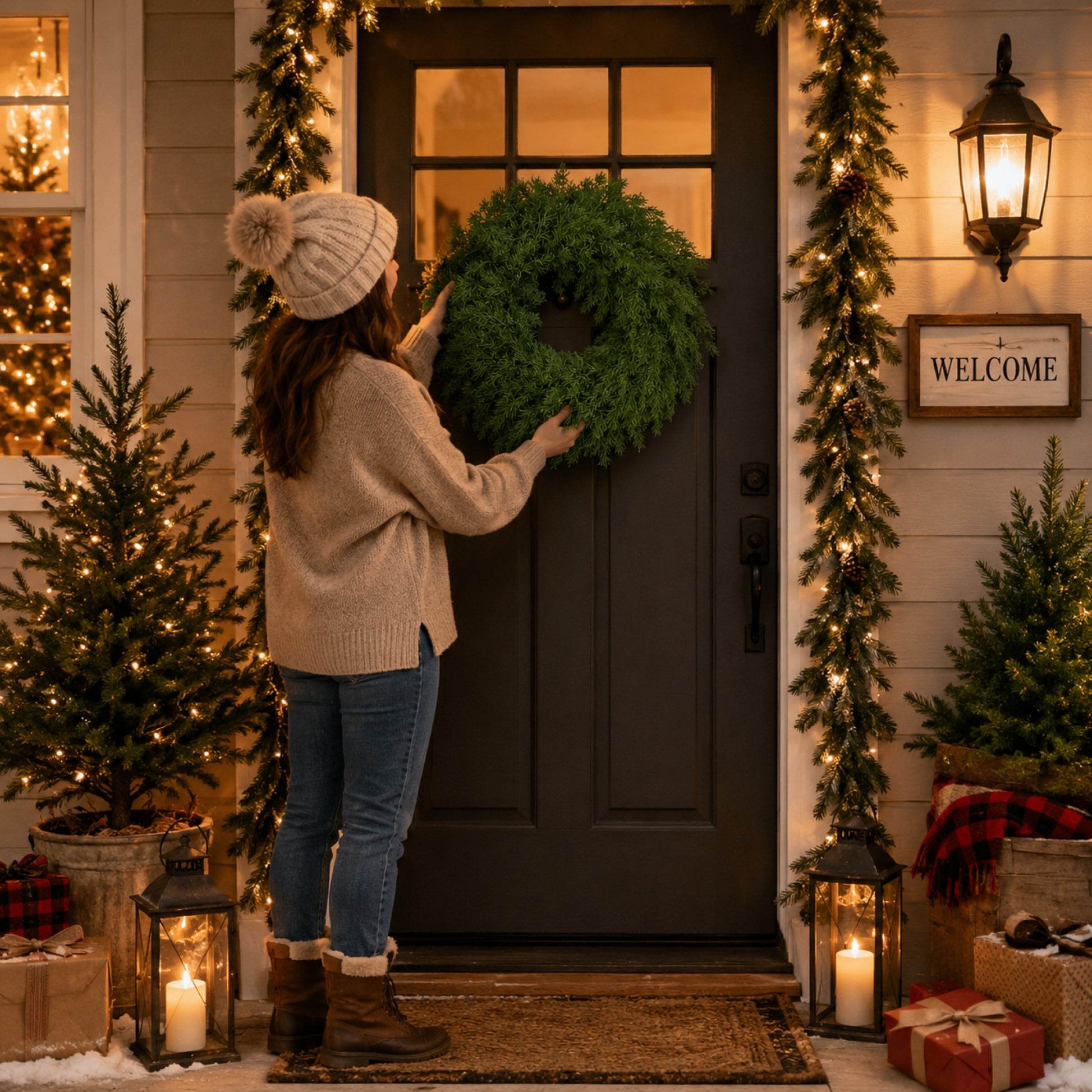Artificial Pine Fir Christmas Wreath — view 2