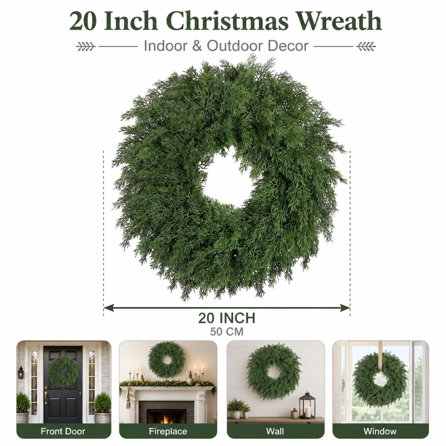 Artificial Pine Fir Christmas Wreath — view 6