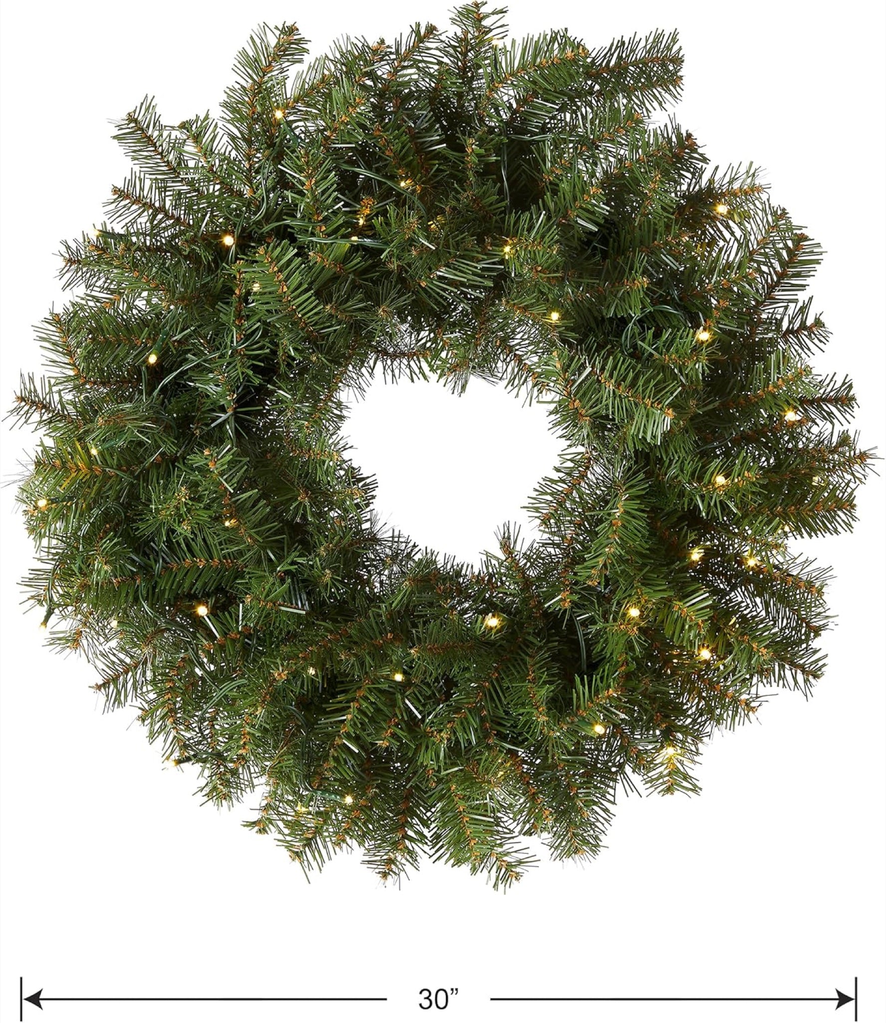 Artificial Pre Lit Fir Christmas Wreath — view 1