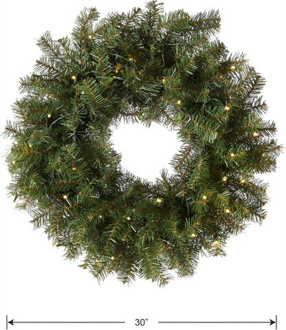 Artificial Pre Lit Fir Christmas Wreath — view 1