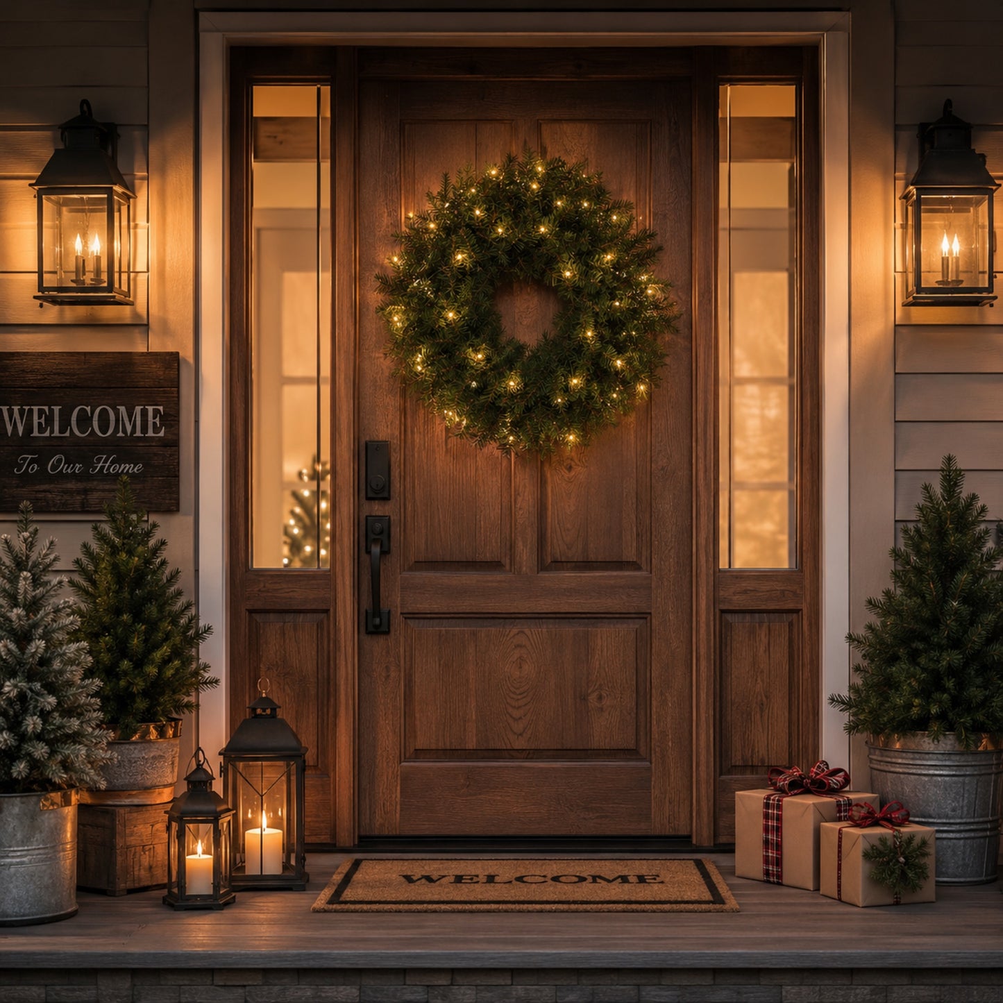 Artificial Pre Lit Fir Christmas Wreath — view 2