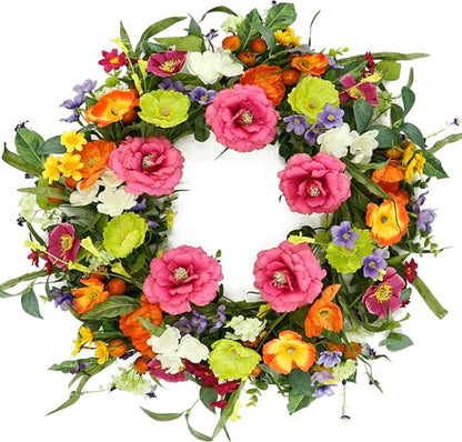 Artificial Rose Daisy Wreath — view 6