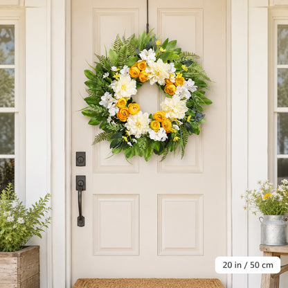 Artificial Rose Peony Wreath — view 1
