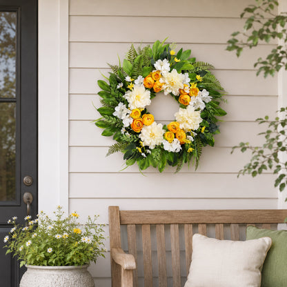 Artificial Rose Peony Wreath — view 3