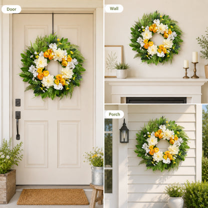 Artificial Rose Peony Wreath — view 5