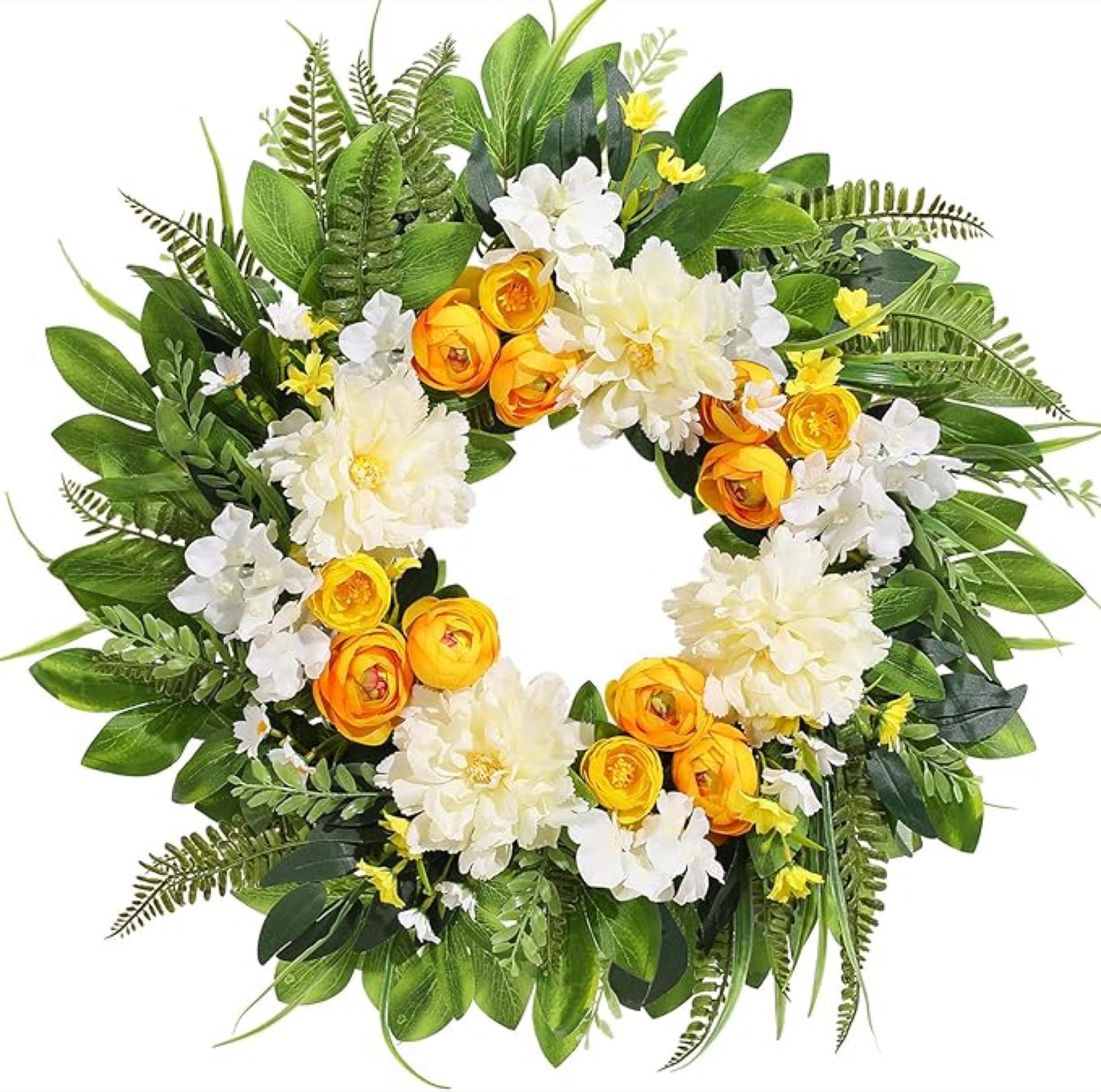 Artificial Rose Peony Wreath — view 6