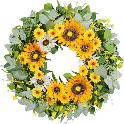 Artificial Sunflower Green Kumquat Wreath — view 5