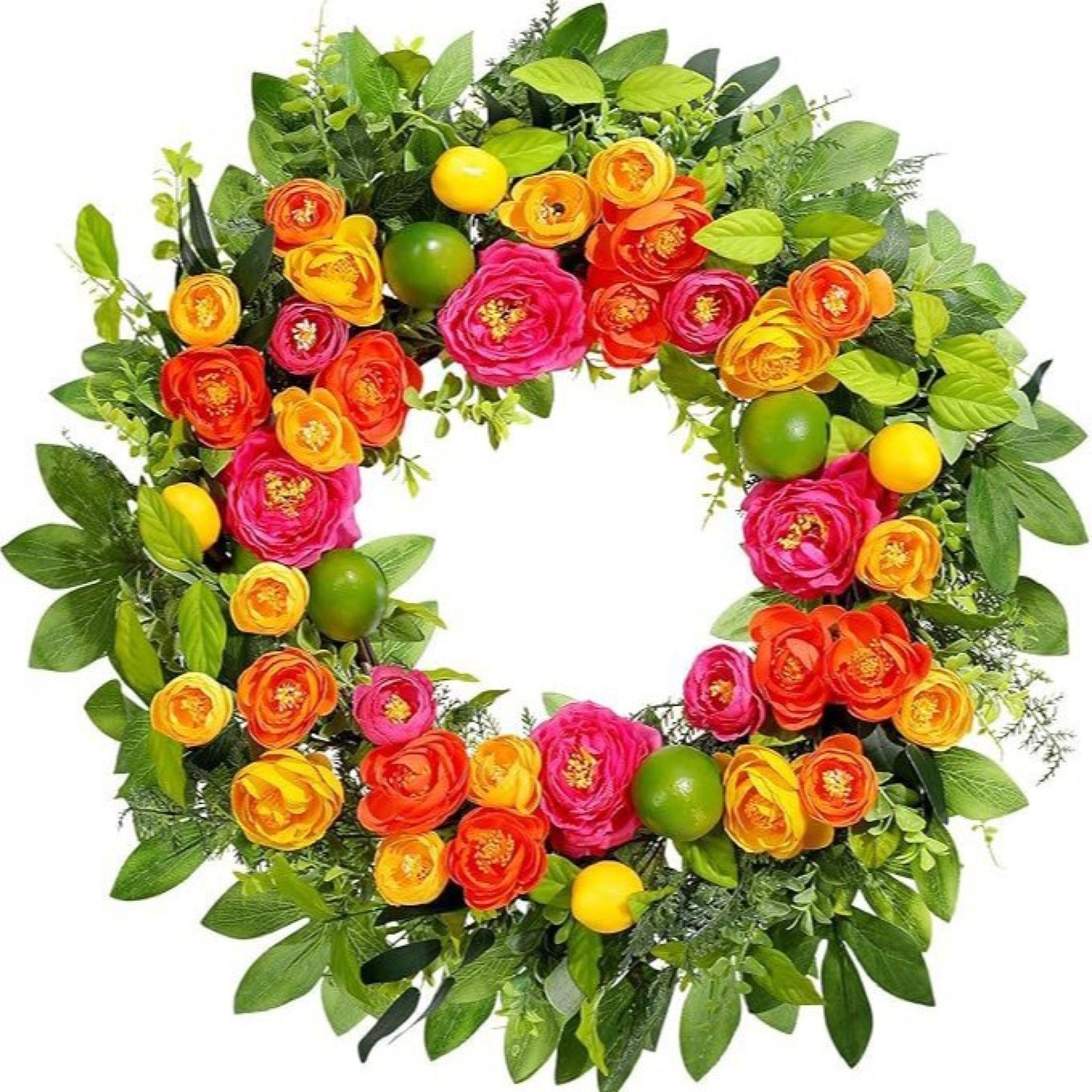 Artificial Sunflower Green Kumquat Wreath — view 7