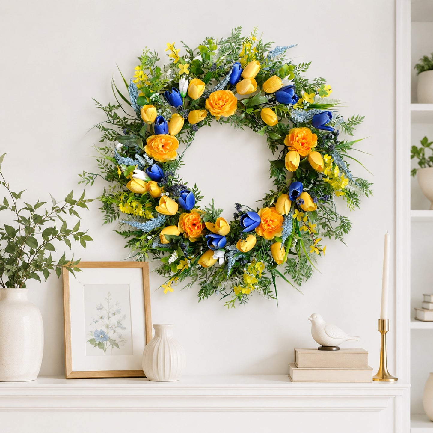 Artificial Tulip Lavender Wreath — view 2