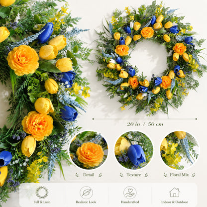 Artificial Tulip Lavender Wreath — view 3