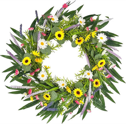 Artificial Wildflower Eucalyptus Wreath — view 5